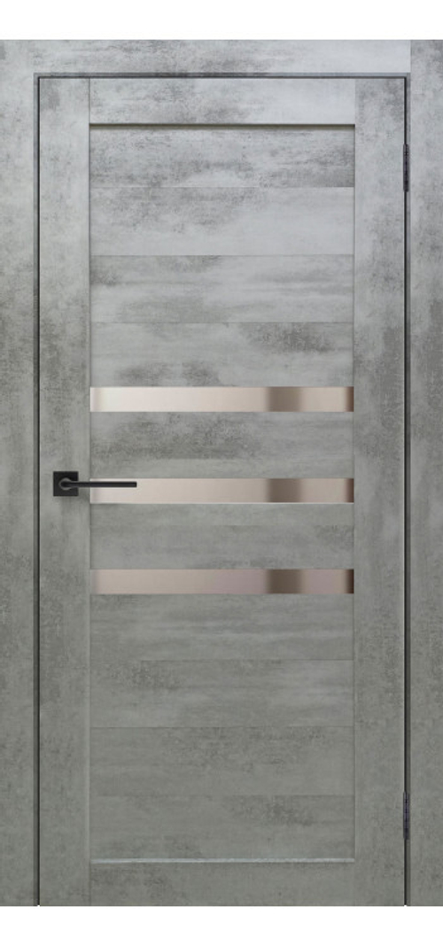 Межкомнатная дверь X-6 / Цвет Бетон светлый / Зеркало / Двери Верда