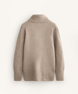 Oysho Свитер свободного кроя с высоким воротником, бежевый меланж