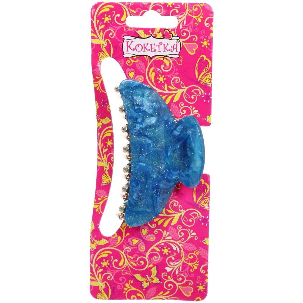 Заколка-краб для волос « ЭЙФОРИЯ», лана, микс 6 цветов, 7см (блистер Кокетка)