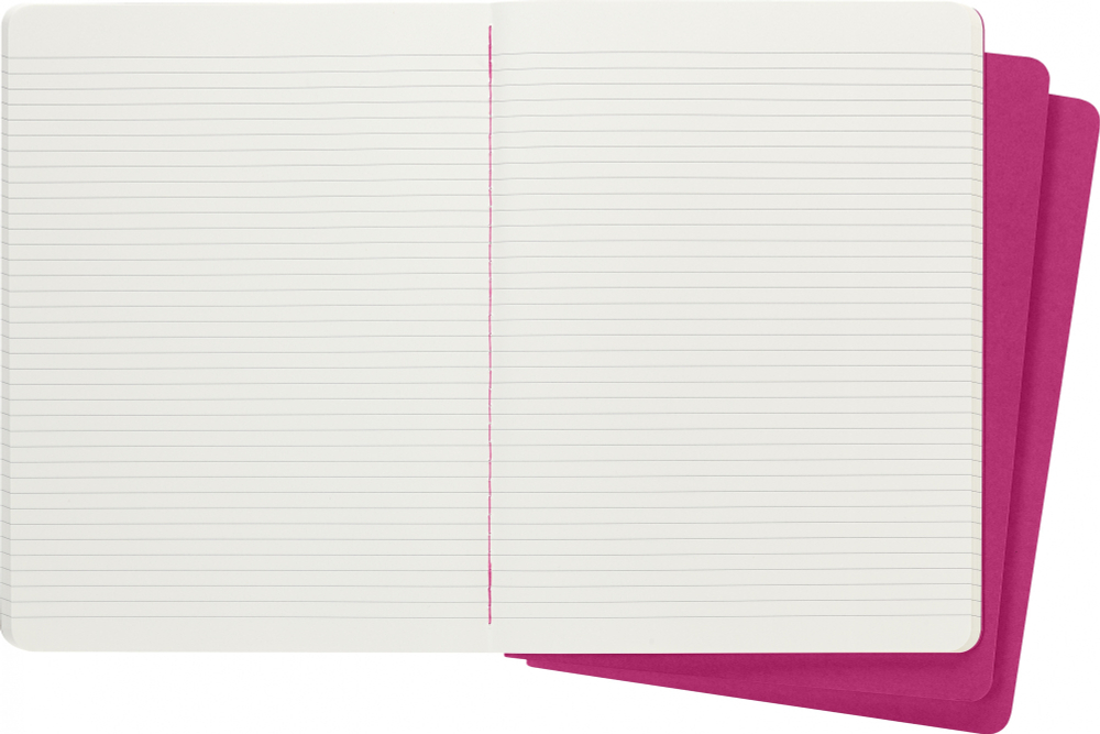 Блокнот Moleskine Cahier Journal (CH021D17) 190х250мм обложка картон 120стр. линейка розовый неон (3шт)