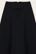 Черная юбка-макси со шнуровкой на поясе "Фелиция"