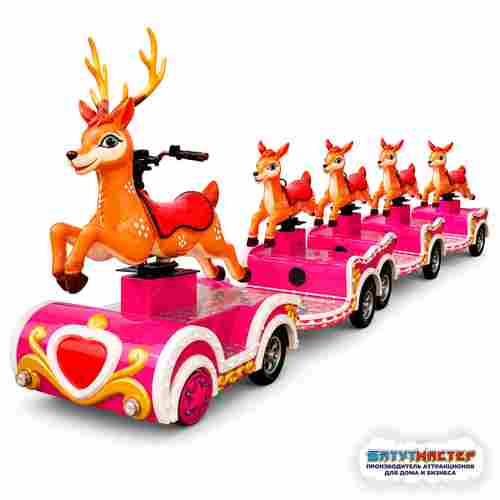 Паровозик детские аттракционы «Северная сказка», 4 вагона, 10 мест