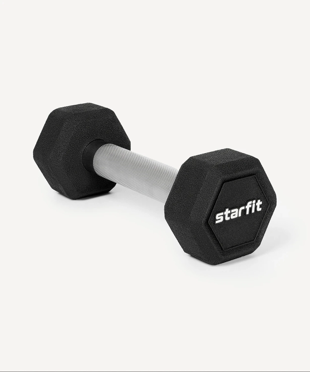 Гантель гексагональная обрезиненная PRO Starfit