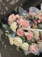 Цветочная корзина в розово- белой гамме!
