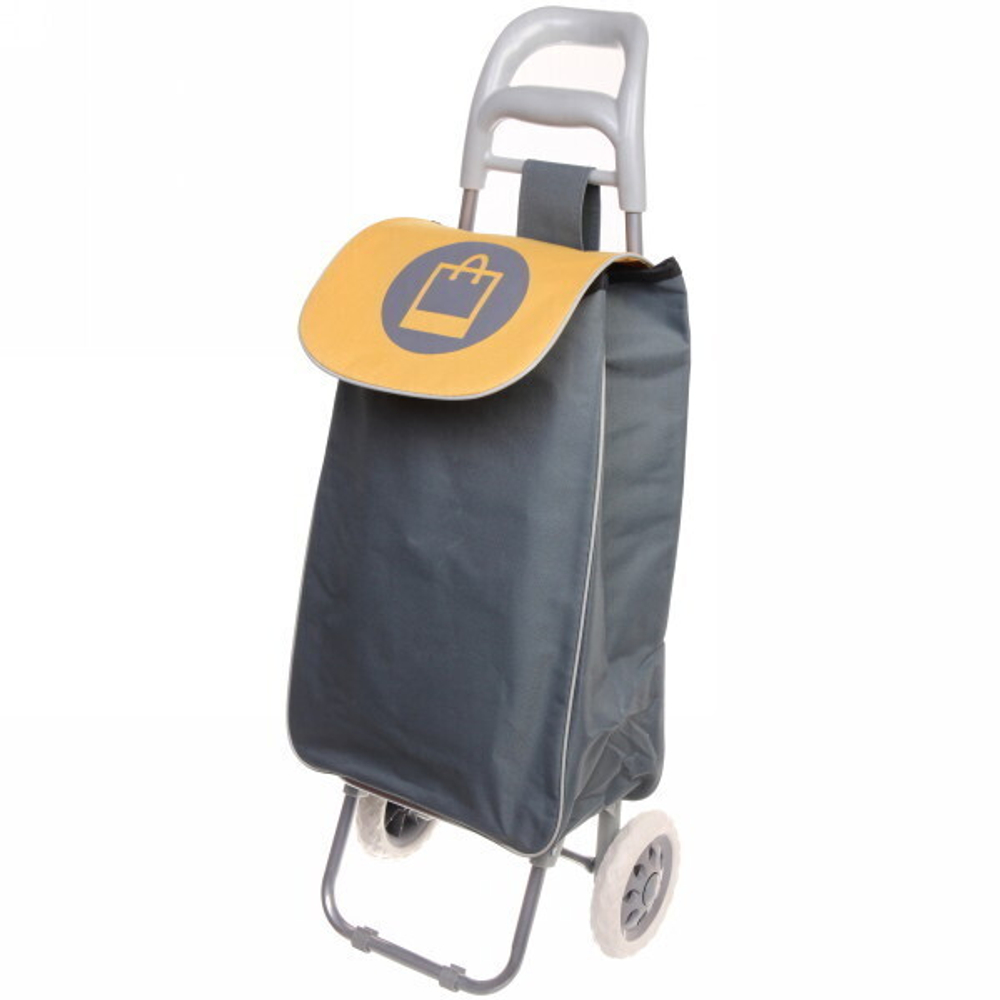 Тележка хозяйственная с сумкой (94*25*34см, колеса 16см,грузоподъемность до 30 кг.) серая BF-101