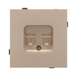 Механизм компьютерной розетки двойной SCT-TENDO-MPC2-PL-GD (RJ-45, CAT6) (Arlight, Песочный) 054103