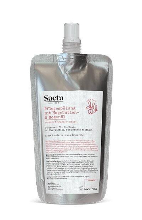 Сменный блок кондиционера Saeta с маслом шиповника (для нормальных и сухих волос)., 200 мл