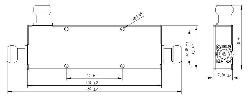 LT-DC-0305-6N-200W, Направленный ответвитель, N, 6dB