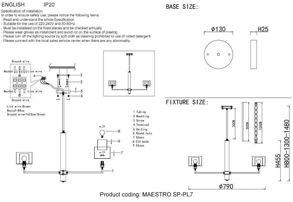 Люстры Crystal Lux MAESTRO SP-PL7 GOLD