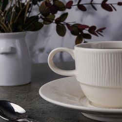 Чайная пара 210 мл белая d 8,5 см h6 см Neo Silk Stackable Noble [6]