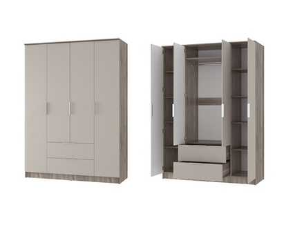 Шкаф 4-х створчатый Эмилия ШК-11 дуб смоки/айриш