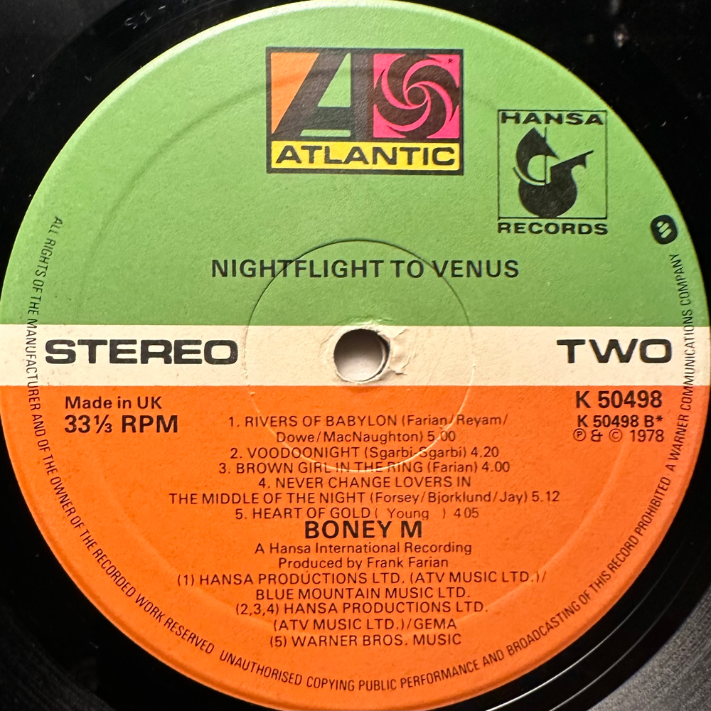 Boney M. – Nightflight To Venus (Англия 1978г.)