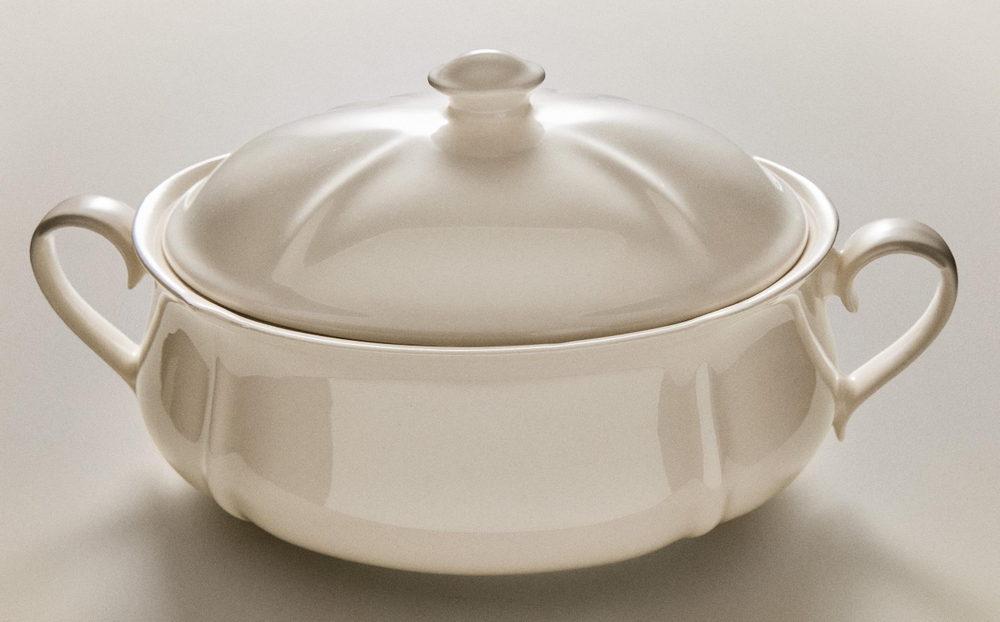 Zara Home блюдо сервировочное из фаянса, цвет бежевый, 35.5 см