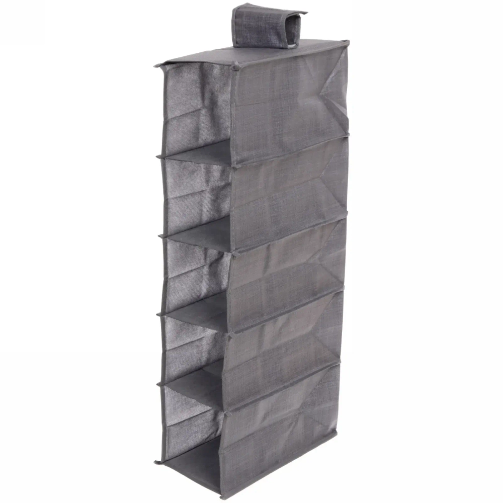 Кофр - органайзер подвесной «ФЛЭТ», цвет темно - серый, 5 отделений, 30*15*70см