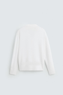 ZARA КАРДИГАН СВОБОДНОГО КРОЯ, БЕЛЫЙ