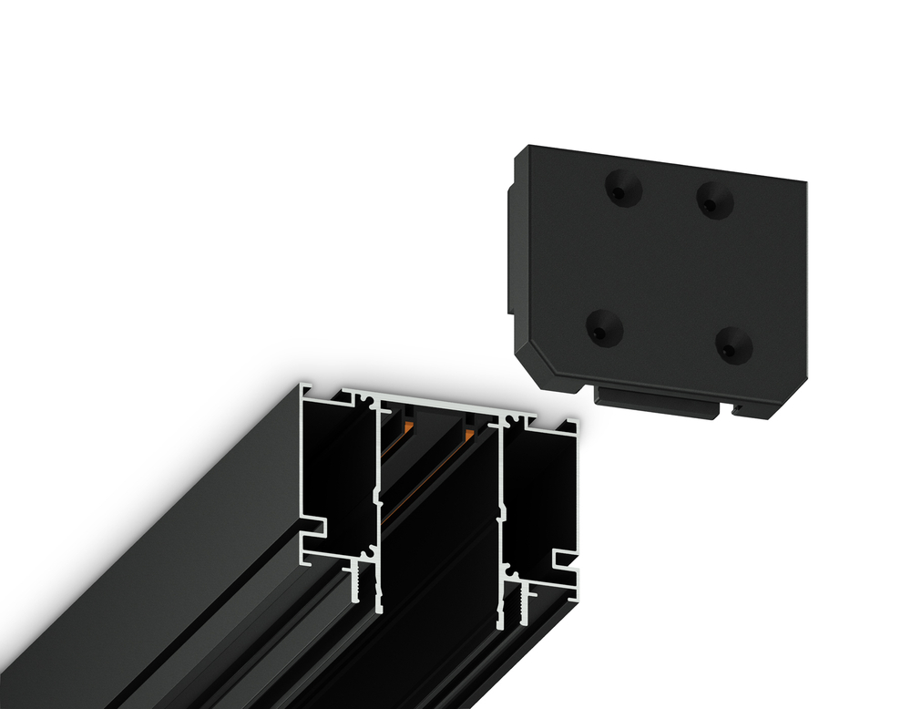 Заглушка демпферная для шинопровода в натяжной потолок Magnetic 220V GL1062 BK черный 64.5*51*16 (2шт)
