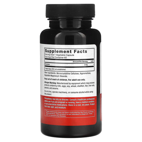 Force Factor, Мелатонин, 3 мг, 60 растительных капсул