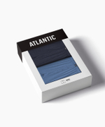 Мужские трусы боксеры Atlantic, набор из 2 шт., хлопок, темно-синие, голубые, 2MBX-073
