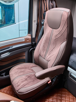 Чехлы Люкс DAF XF 106 (экокожа, коричневый цвет, коричневая вставка)