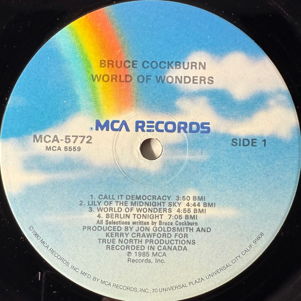 Bruce Cockburn ‎– World Of Wonders (США 1986г.)