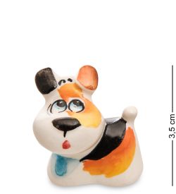 ГЛ- 749 Фигурка «Собака Пирожок» цв. (Гжельский фарфор)