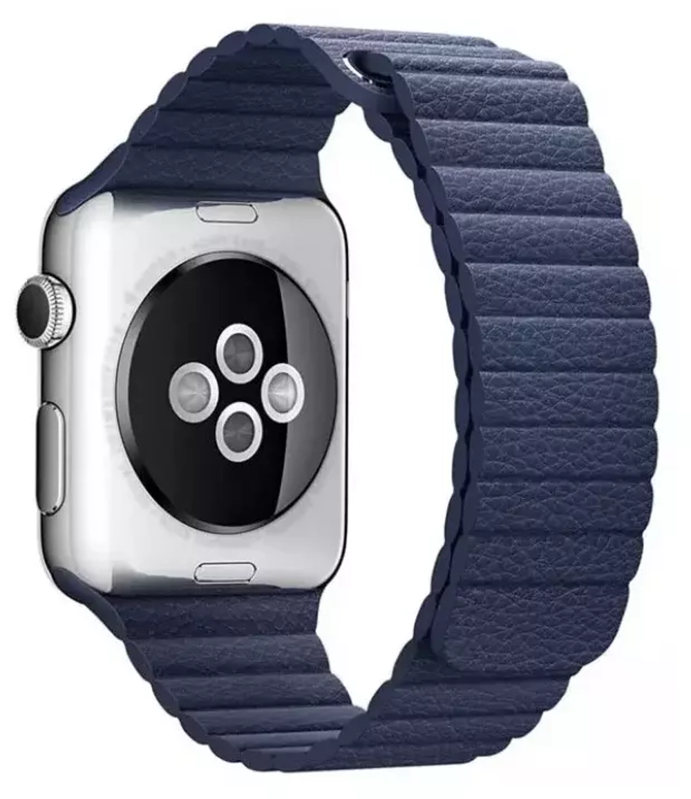 Ремешок Apple Watch,38мм,кожаный,синий