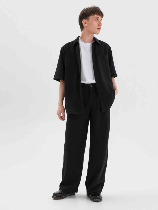 Рубашка Мужская с коротким рукавом Черная - фото 3