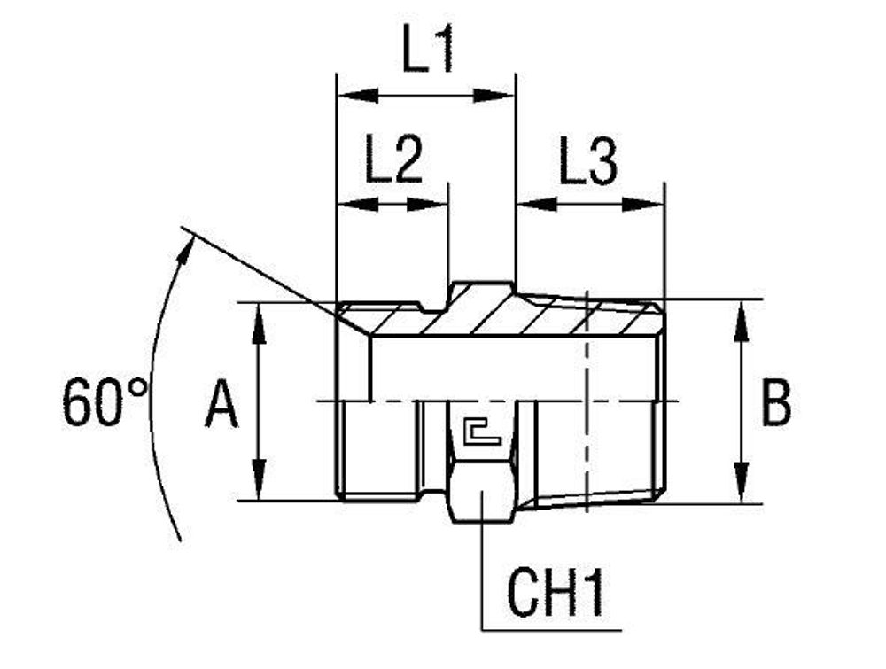 Штуцер FC BSP 3/8&quot; BSPT 1/4&quot;