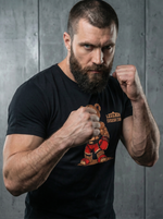 Футболка спортивная хлопковая мужская черная LEGENDA Плюшевая сила