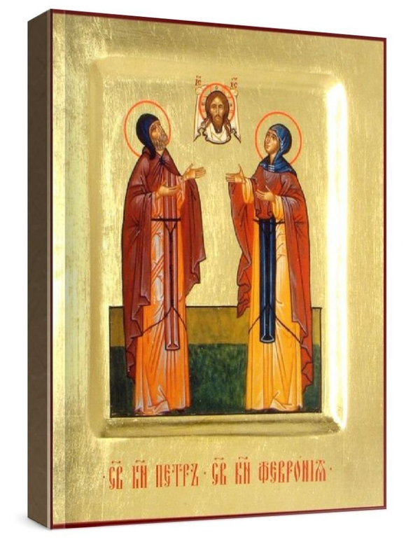 Петр и Феврония (рукописная икона)