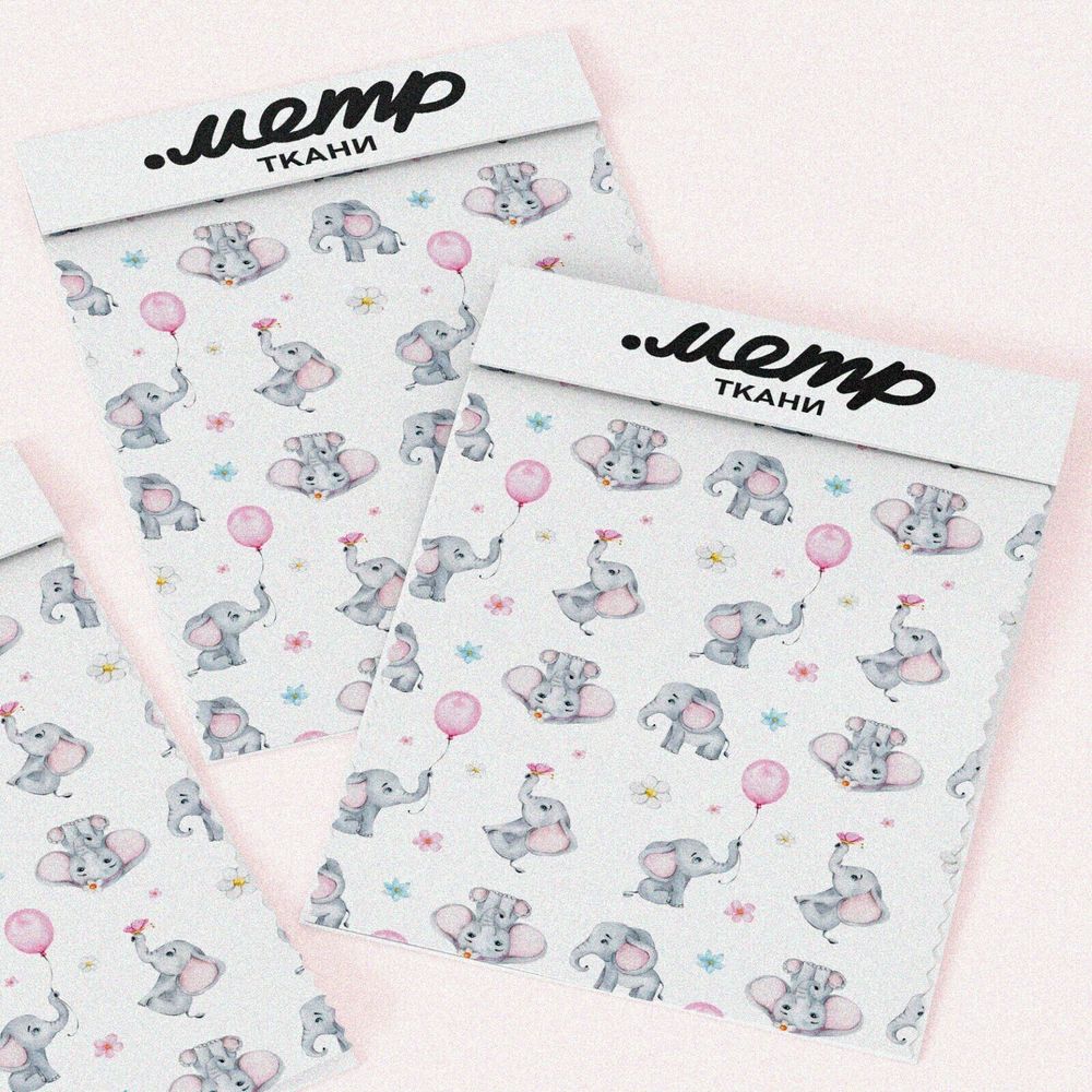 Ткань мембрана веселые слонята