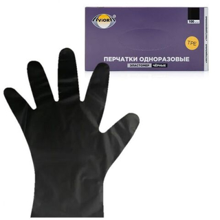 Перчатки винил неопудр. черные размер M /100шт/50пар