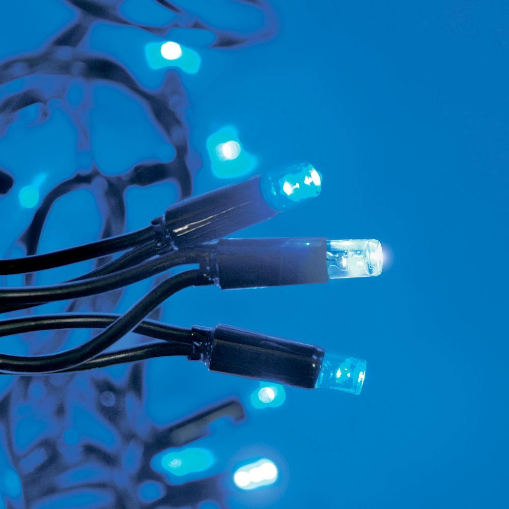 ULD-S1000-120-TBK BLUE-WHITE IP67 Гирлянда светодиодная с эффектом мерцания. 10м. Соединяемая. 120 светодиодов. Синий и белый свет. Провод черный. ТМ Uniel
