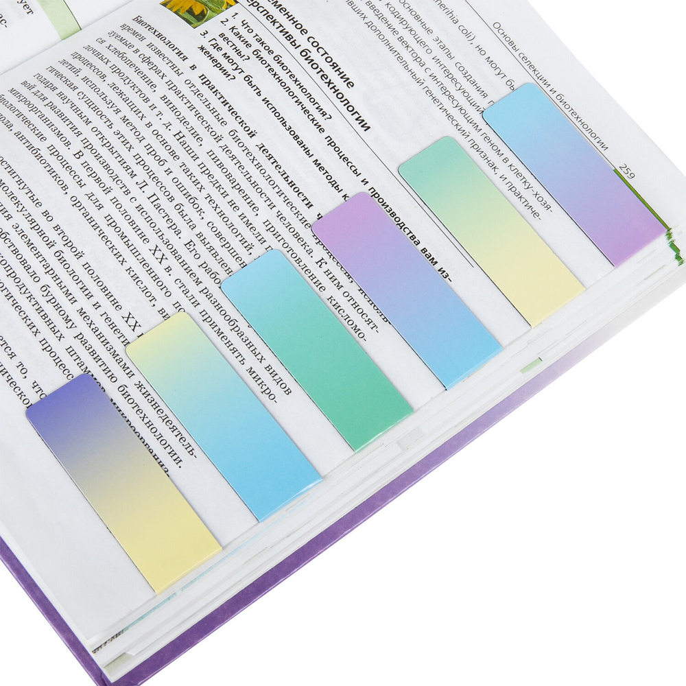 Закладки для книг МАГНИТНЫЕ "GRADIENT" набор 12 шт. 60x20 мм BRAUBERG (4 штуки в упаковке)