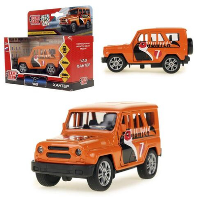 Модель ин. мет. "УАЗ Хантер" 11,5см, дв, багаж, оранж., коробка SB-16-68-TR-WB (Технопарк)