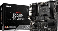 Материнская плата MSI B550M PRO-VDH WIFI Soc-AM4 AMD B550 4xDDR4 mATX AC`97 8ch(7.1) GbLAN RAID+HDMI+DP