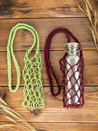 Авоська для бутылки, бордовая