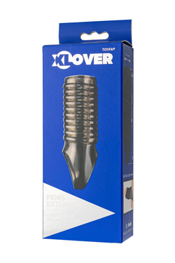 Насадка на пенис сквозная XLover by TOYFA, TPE, черный прозрачный, 11 см