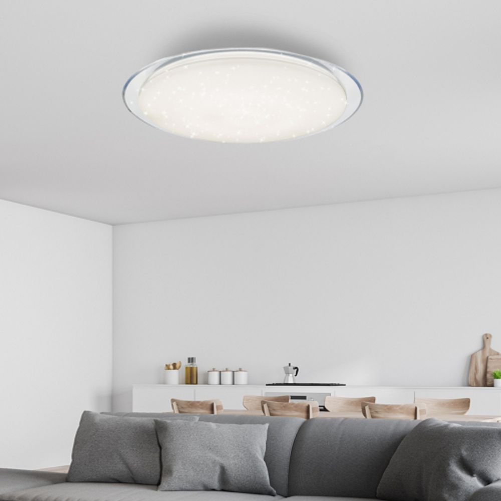 Светильник потолочный светодиодный ЭРА Классик с ДУ SPB-6-70-RC Saturn 70Вт 3000-6500К с ДУ прозрачный кант