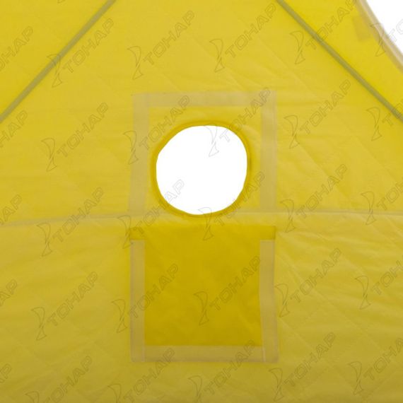 Палатка зимняя утепл. Куб Premium 2,1х2,1 желтый/серый (HS-WSCI-P-210YG) Helios