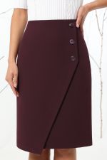 Юбка бордовая с имитацией запаха и пуговицами DStrend (Акция)