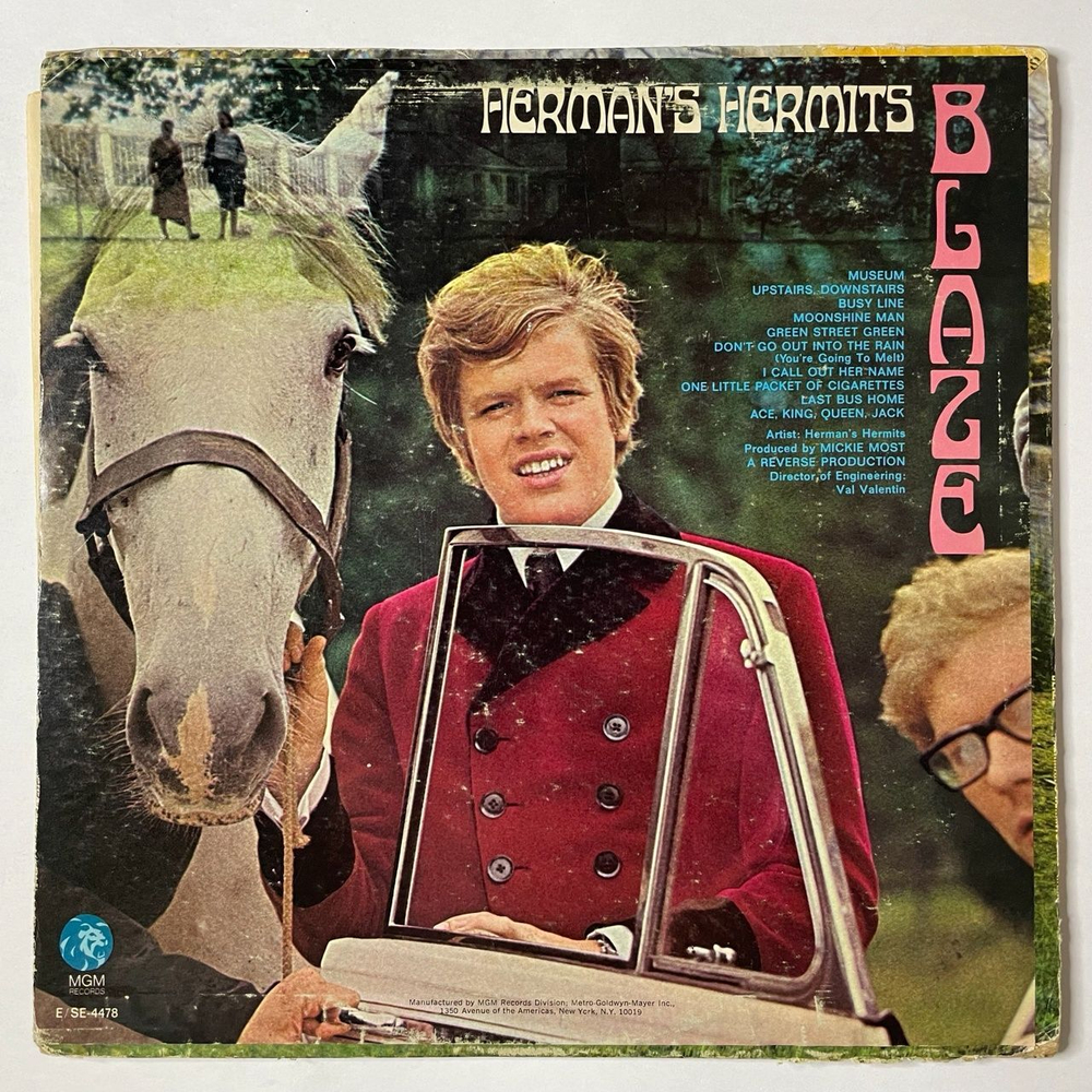 Винтажная виниловая пластинка LP Herman Hermits Blaze (USA 1967)