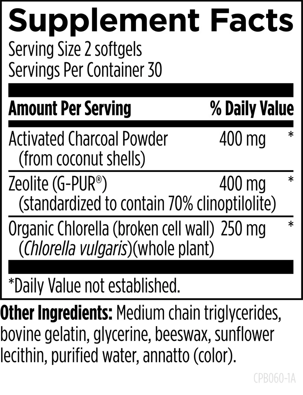 Designs For Health - Charcoal Plus Binder - 60 softgels