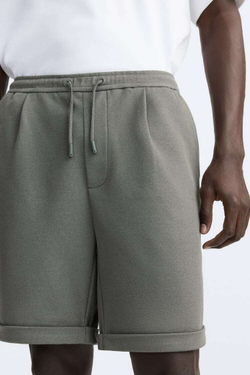 ZARA ШОРТЫ КОМФОРТНОЙ ПОСАДКИ, ОЛИВКОВЫЙ