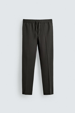 ZARA БРЮКИ-ДЖОГГЕРЫ КОМФОРТНОЙ ПОСАДКИ, ТЕМНО-ЗЕЛЕНЫЙ