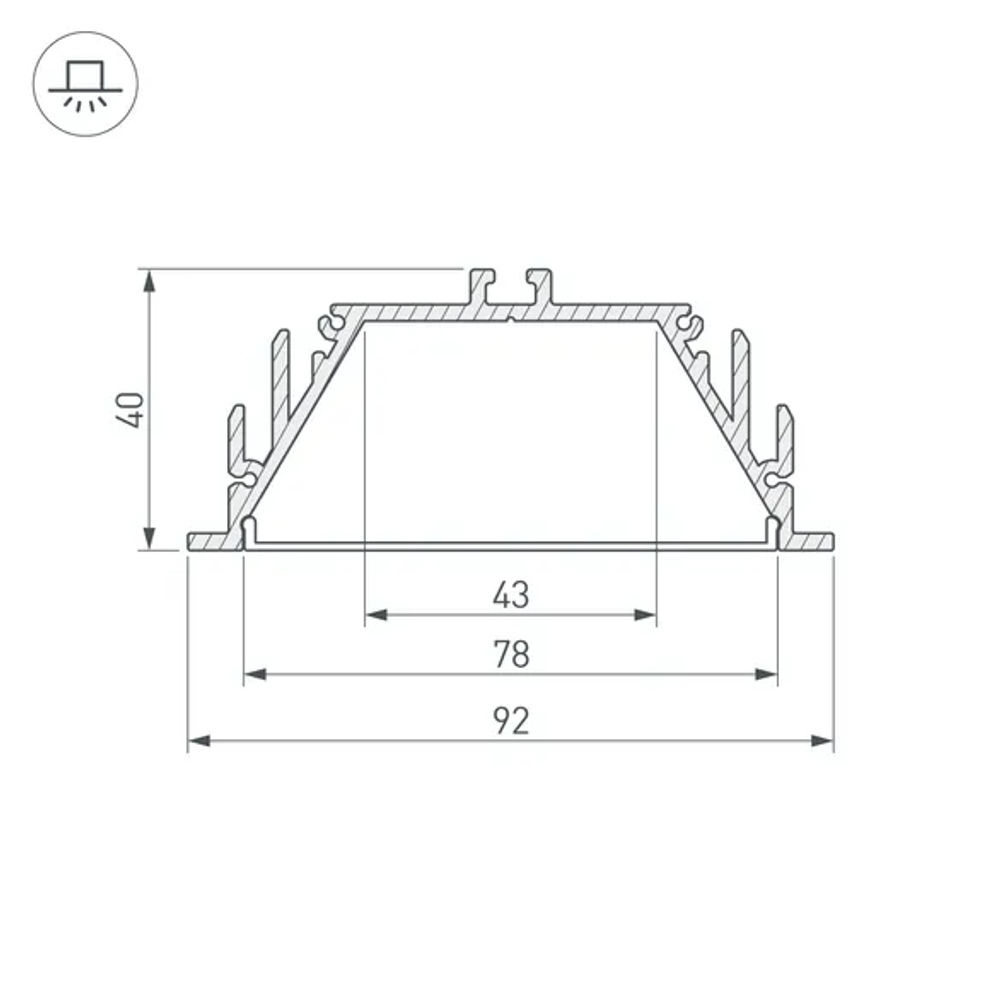 Профиль с экраном ALU-POWER-RW80F-2000 ANOD+FROST (Arlight, Алюминий) 016472