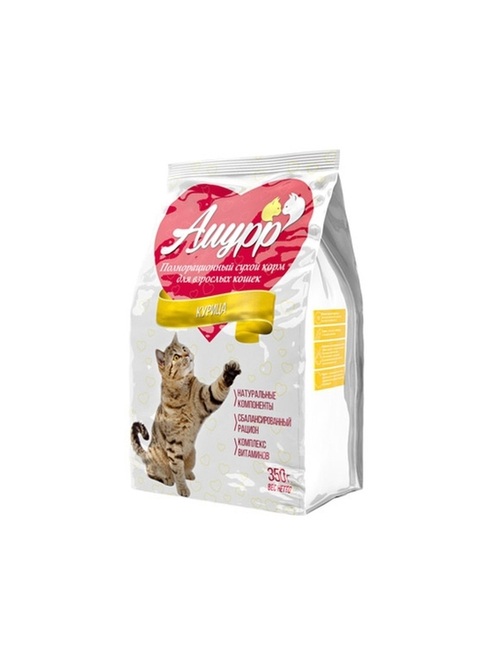Сухой корм Амурр для взрослых кошек, курица, 350 г