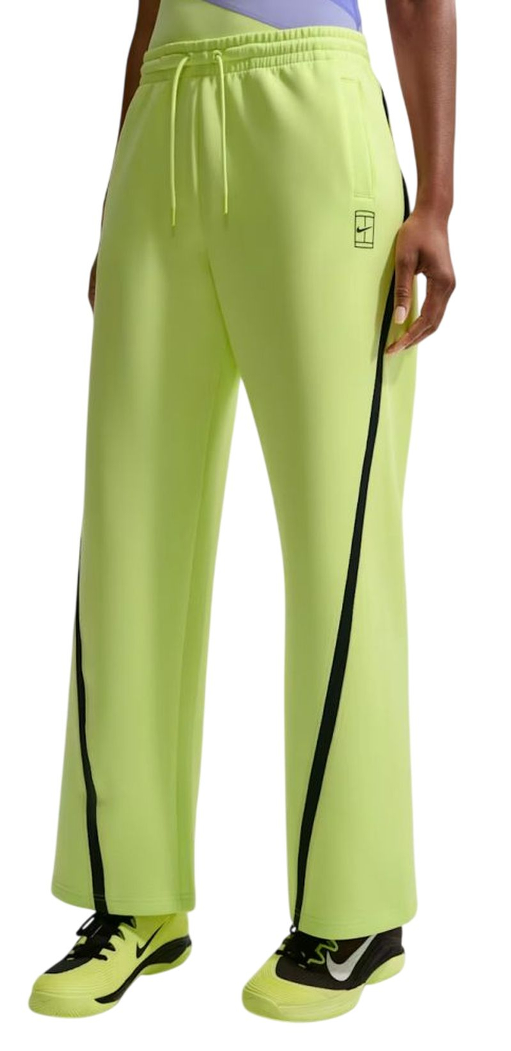 Женские теннисные брюки Nike Advantage Dri-FIT Mid-Rise Tennis - light lemon twist/black