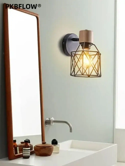 Бра настенный из натурального дерева,Настенный светильник,В комплекте без лампочек,E27