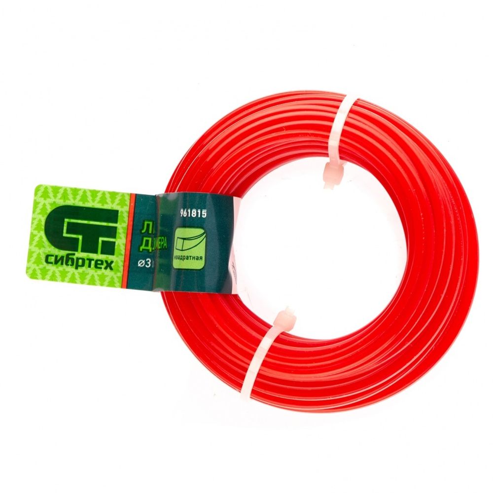961815 Леска для триммера квадратная, 3,0 мм х 10 м, Россия Сибртех
